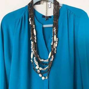 Chico’s Necklace Neutral Tones 5 Layers NWT